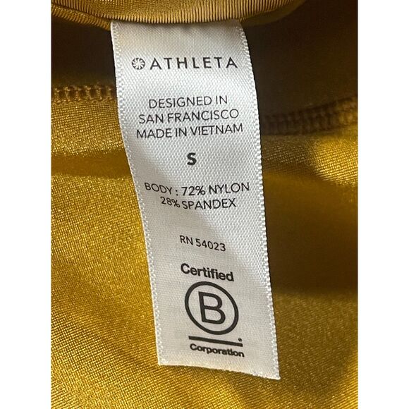 RARE Athleta Elation Shine Tight Leggings in Gold Shimmer – Women’s Size S - Picture 8 of 10